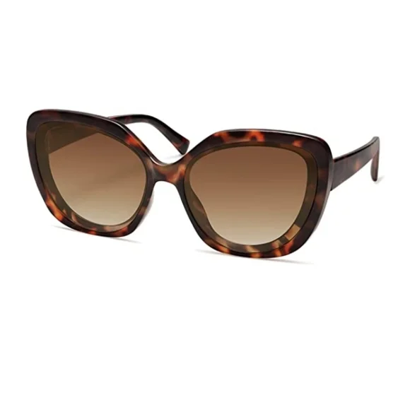 New Oversized Square Sunglasses Womens Vintage Shades Large Tortoise - Picture 1 of 7